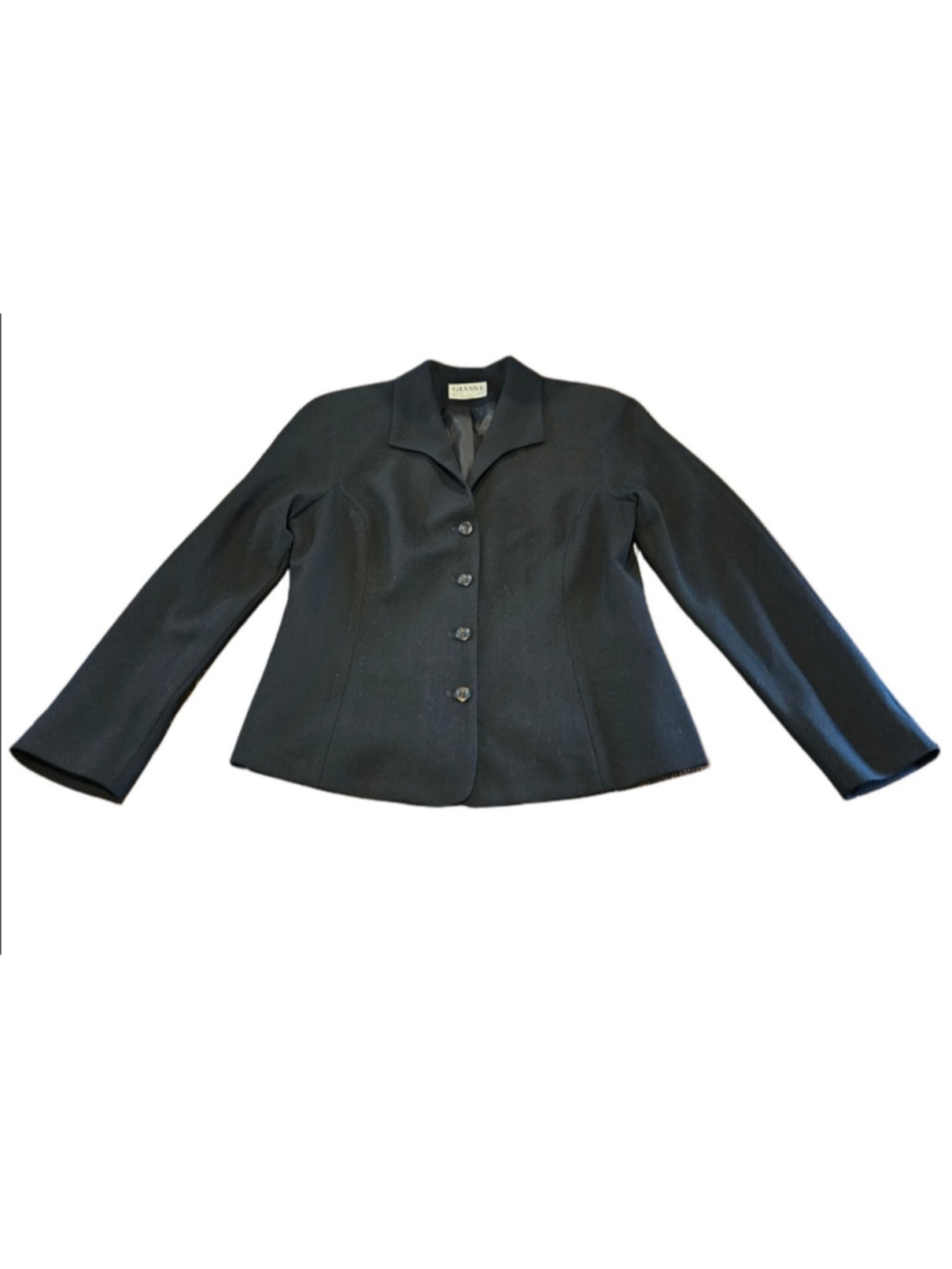 Women's Gianni Petite Essentials VTG 90s Wool Blazer Black Size 12P